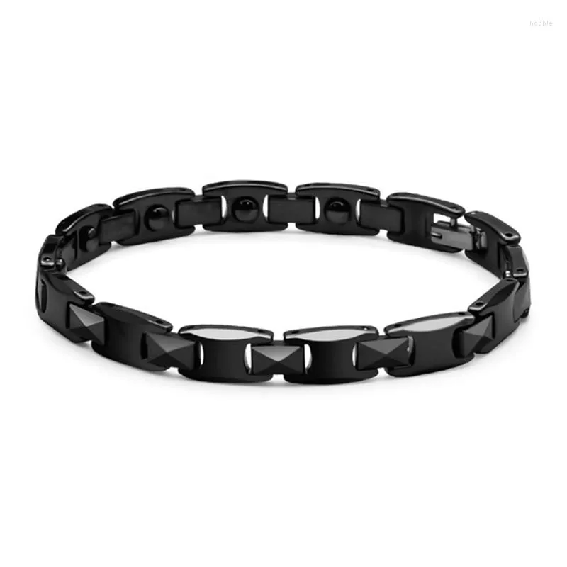 Link Bracelets Elegant Black Ceramic On Hand Energy Health Care Magnetic Bangles