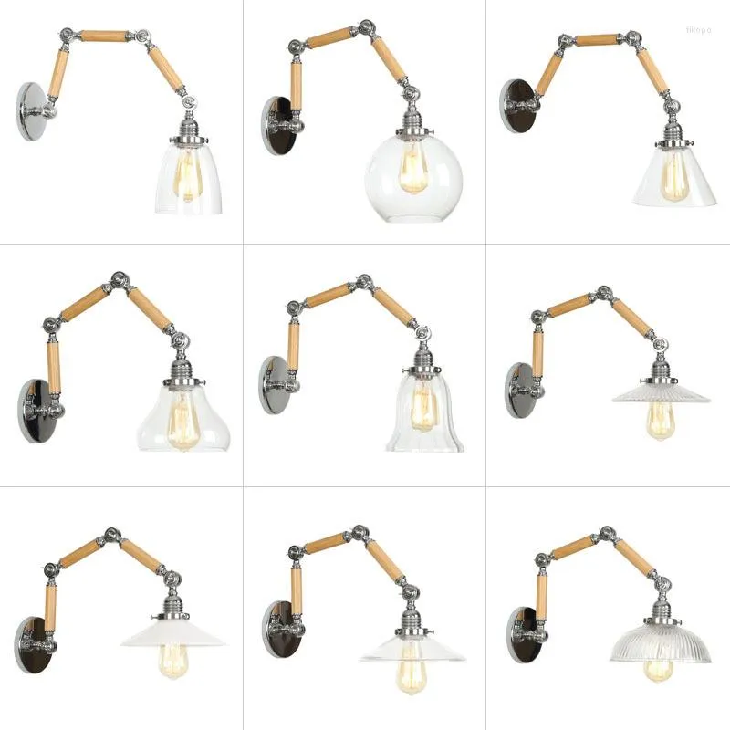 Wandlamp Antieke badkamerverlichting Kristallen SCONCE DINING ROOM SETS HOUTEN PUROWE LED LICHT Buitenkant