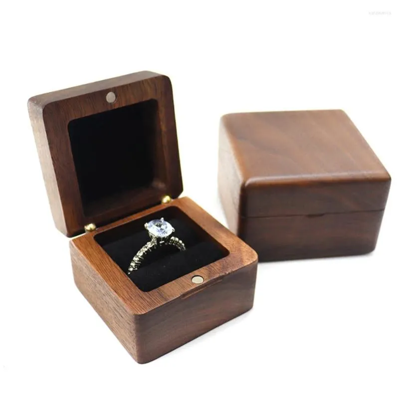 Sacchetti per gioielli Matrimonio in legno Uomini e donne Scatola per anelli Regalo Logo Personalizzato Ciondolo in legno Collana Orecchino Bracciale Portatore