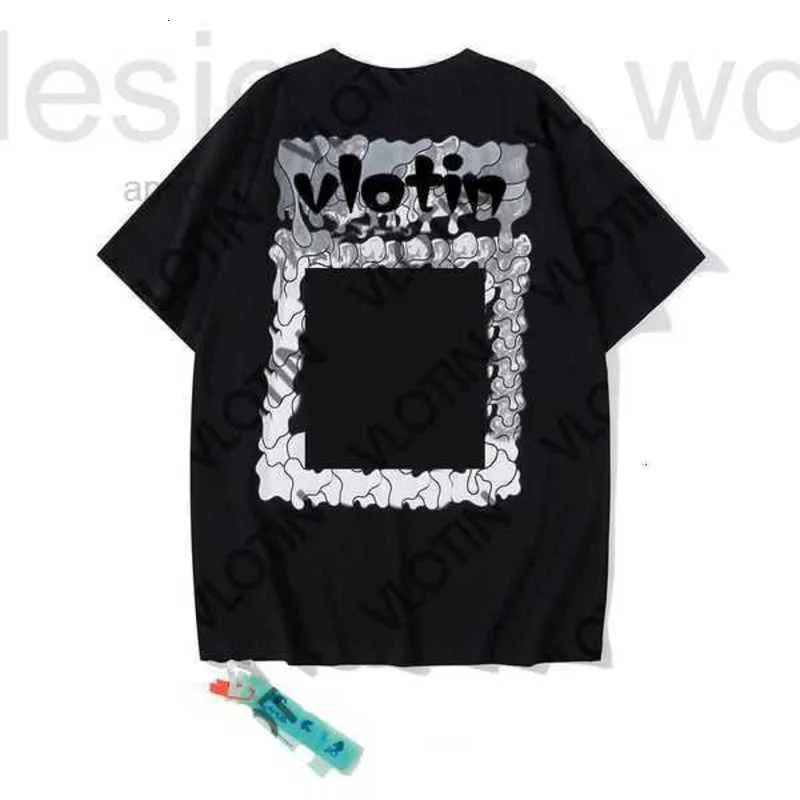 Heren t-shirts Designer shirts nieuwe mannen mode sport shirt zomer offs witte t shirts luxe katoen losse casual korte mouwen olieverfschilderij 36v3t ciol