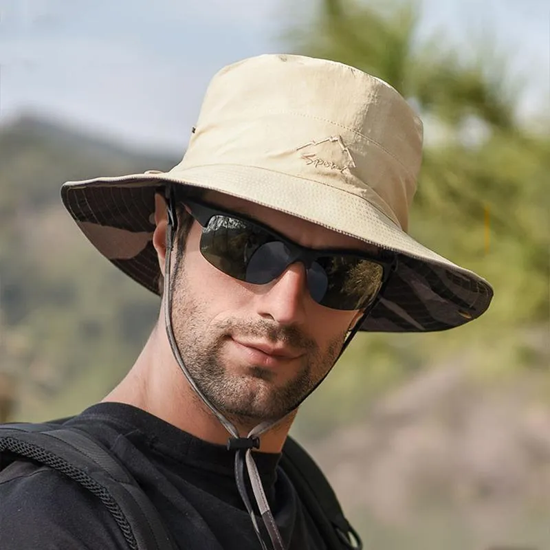 Wide Brim Hats Double-sided Bucket For Women Men Summer Anti UV Sun Hat  Camouflage Fisherman Cap Waterproof Quick Drying Fishing