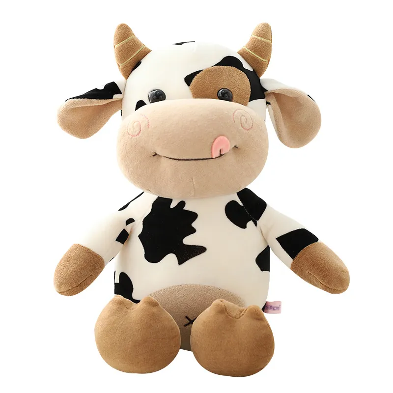 Mignon Habi petit taureau poupée année du boeuf poupée décoration Simulation mignon animal de compagnie vache poupée en peluche jouet en gros