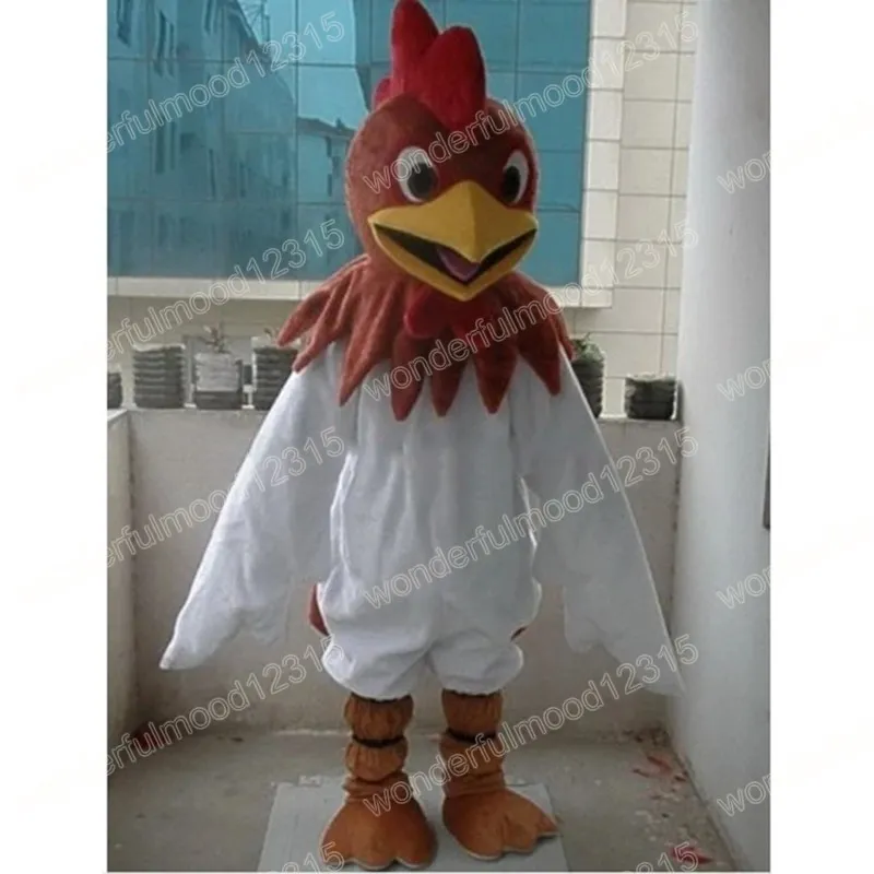 Performance White Rooster Mascot Trajes Carnaval Hallowen Presentes unissex adultos