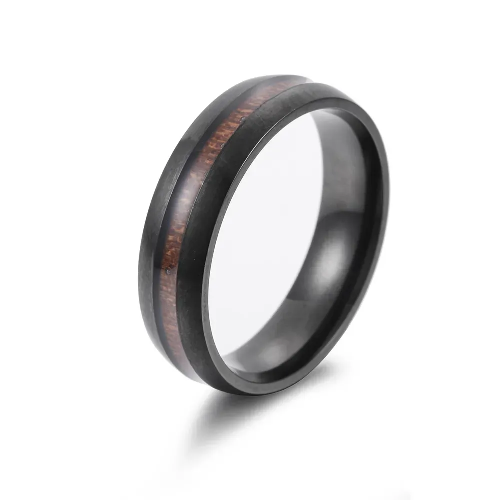 Stainless Steel Wood ring blue gold band rings for Men Women fashion jewelry will