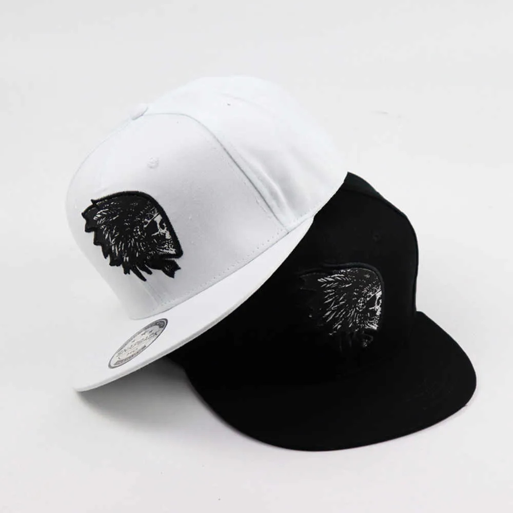 New Fashion Men Women Baseball Cap Skull Embroidery Flat Brim Bones Sports Snapback Hip Hop Unisex Sun Visor Hats Gorras EP0089 (4)