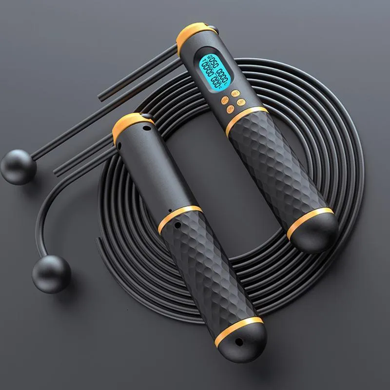 Jump Ropes 2 I 1 Multifun Speed ​​Hopping Rope med Digital Counter Professional Ball Bearings och icke-halkhandtag Hoppar och kaloriantal 230516