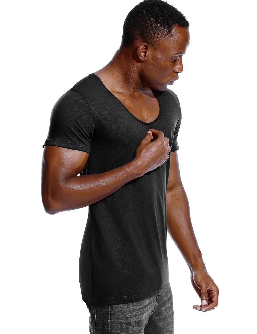Tee shirt homme encolure degagee hotsell
