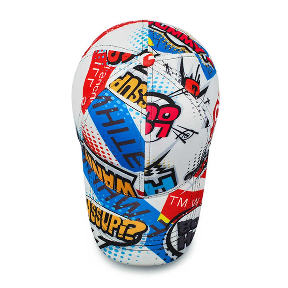 Graffiti New Fashion Baseball Cap Letters Casual Sports Teenage Snapback Adjustable Spring Summer Sun Hat Hip Hop Caps EP0023 (11)