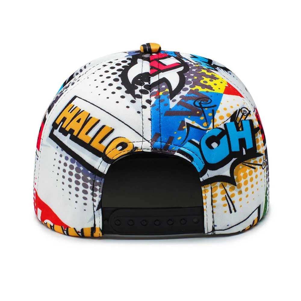 Graffiti New Fashion Baseball Cap Letters Casual Sports Teenage Snapback Adjustable Spring Summer Sun Hat Hip Hop Caps EP0023 (1)