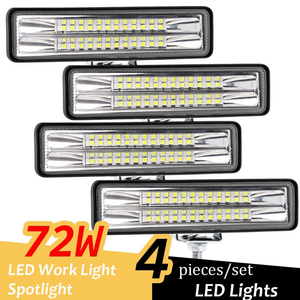 2-Pack 6” 84W LED Work Light Bar – Flood Beam For Off-Road Trucks, SUVs, ATVs & More