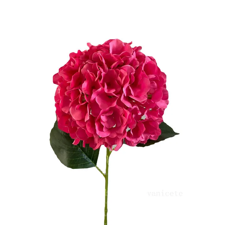 10 Fiori Artificiali Di Ortensia In Seta Con Stelo – Teste Fiore Grandi (Ø 17,8 Cm) Per Decorazioni Matrimonio, Centrotavola, Baby Shower (Rosa)