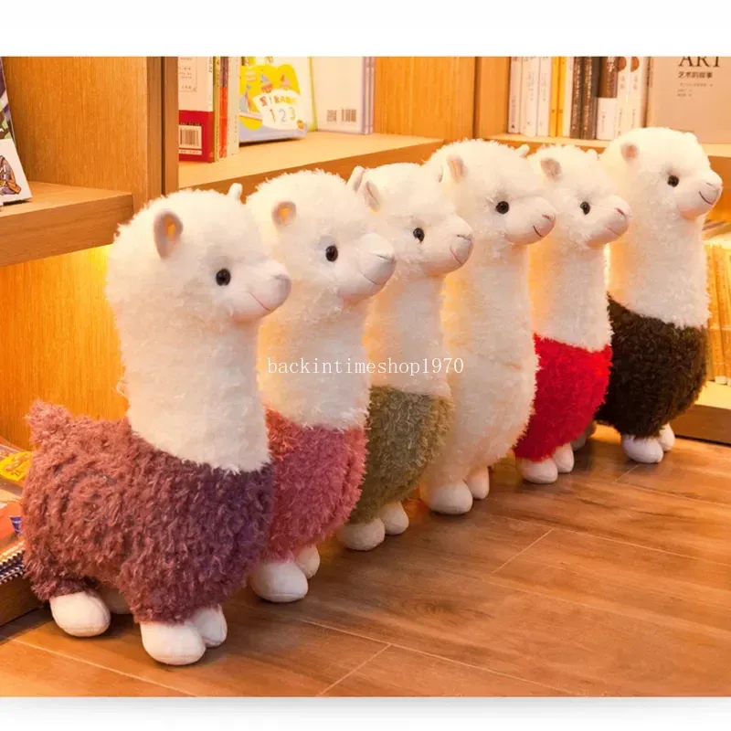 25cm Lovely Alpaca 플러시 장난감 일본 알파카 소프트 박제 귀여운 6 컬러 양 라마 동물 인형 수면 베개 홈 침대 장식 생일 크리스마스 선물
