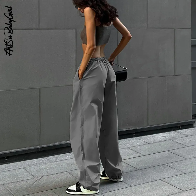 Y2K Womens Cargo Capris: Loose Fit Drawstring Joggers With Low Waist, Wide  Leg Baggy Sweatpants Women For Casual Outfits And Streetwear Style 230516  From Niao01, $15.3