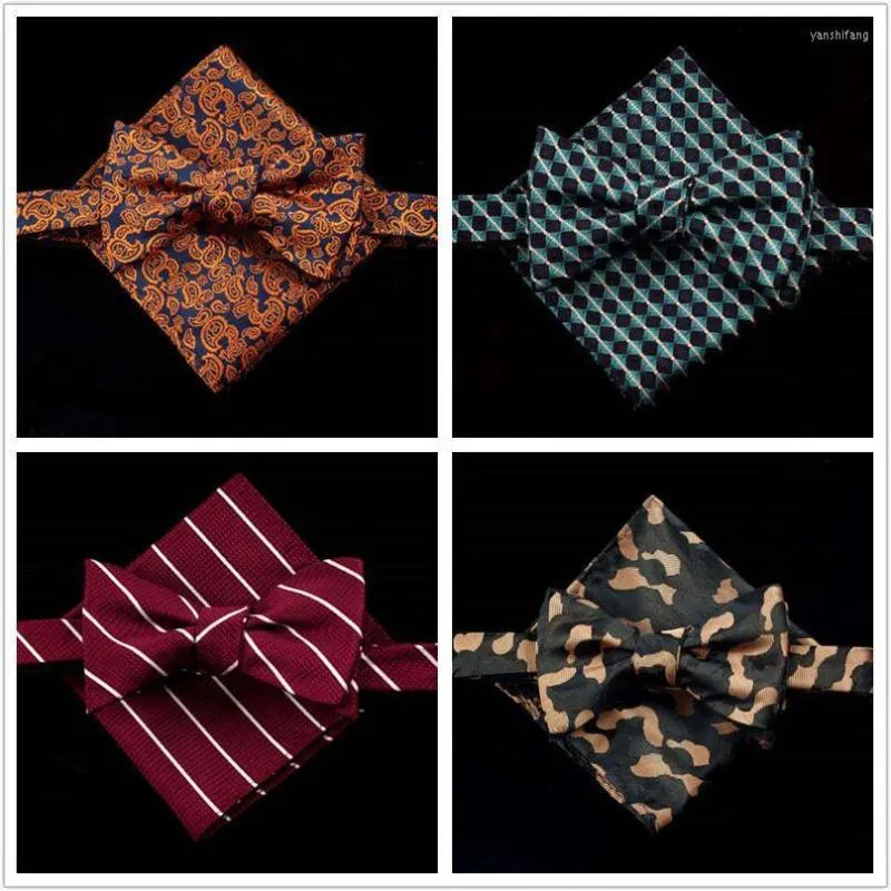 Bow Ties Shennaiwei Mens Bowties and Pocket Squares Gravata Borboleta Jacquard Woven Men Fjäril