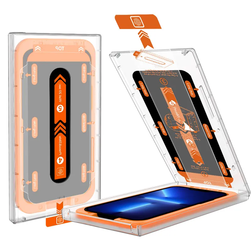 Kit d'installation Magic Box Protecteur d'écran de confidentialité pour iPhone 14 pro max plus film en verre trempé anti-rayures Ajustement rapide installation facile
