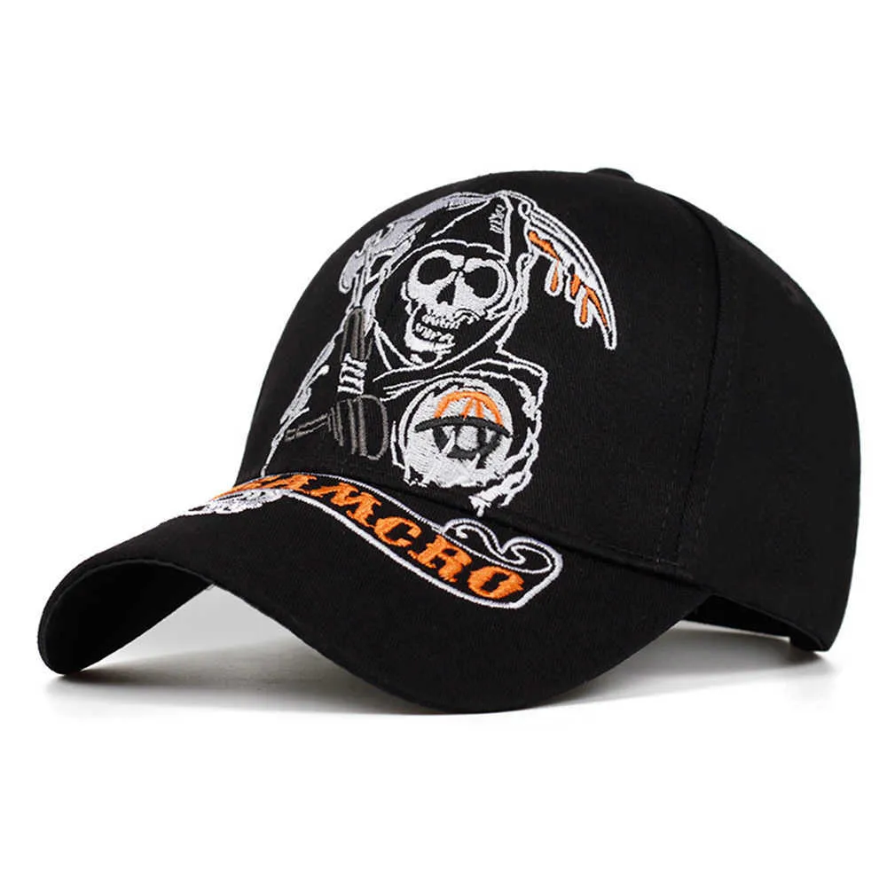 Fashion Unisex Baseball Caps SOA Sons Of Anarchy Skull Embroidery Snapback Men Women Motorcycle Racing Sports Trucker Hat EP0054 (4)