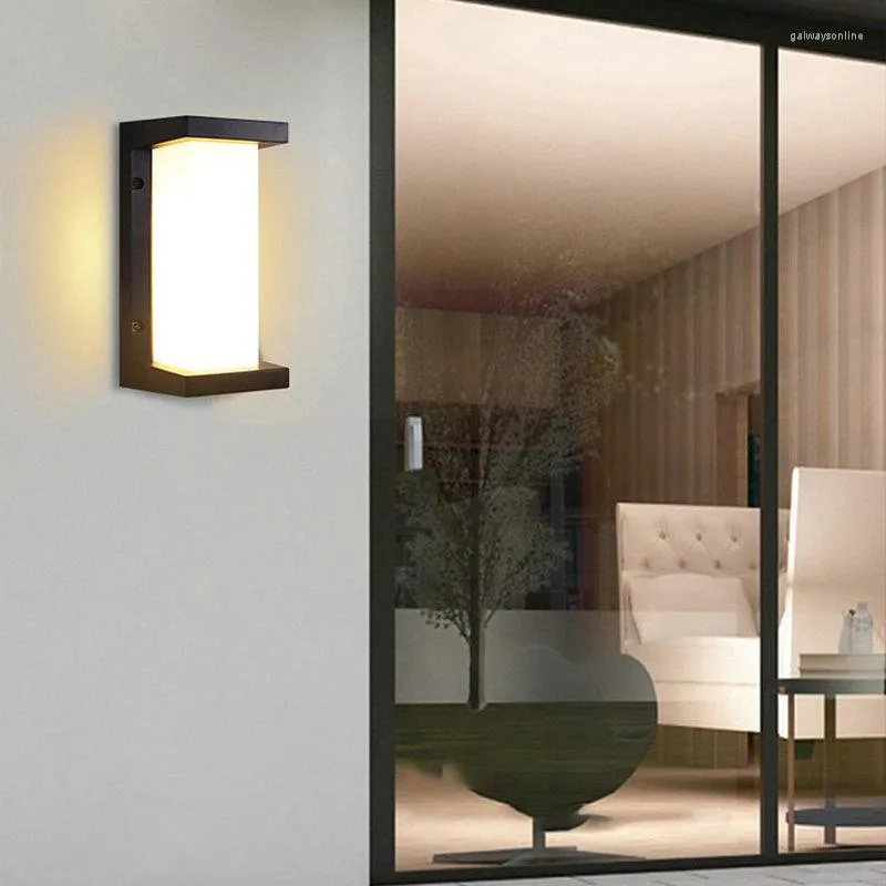 Wall Lamp Outdoor Waterdicht IP65 Modern Simple 85-265V LED Acryl voor Villa Courtyard Indoor Living Room Decoratie