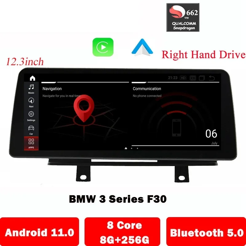 12.3インチAndroid 11 Car MultimediaプレーヤーBMW F30/F31/F32/F33 NBT RHD Autoradio GPS Navigation 4G LTE CarPlayステレオ