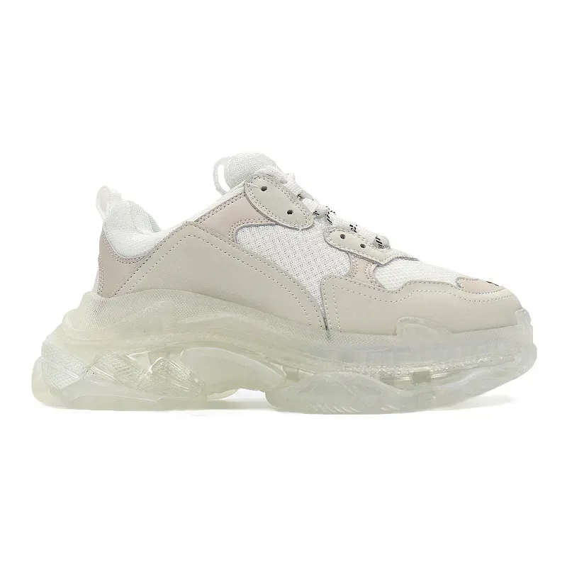 Triple S Men Women Designer Casual Shoes Platform Sneakers Clear
