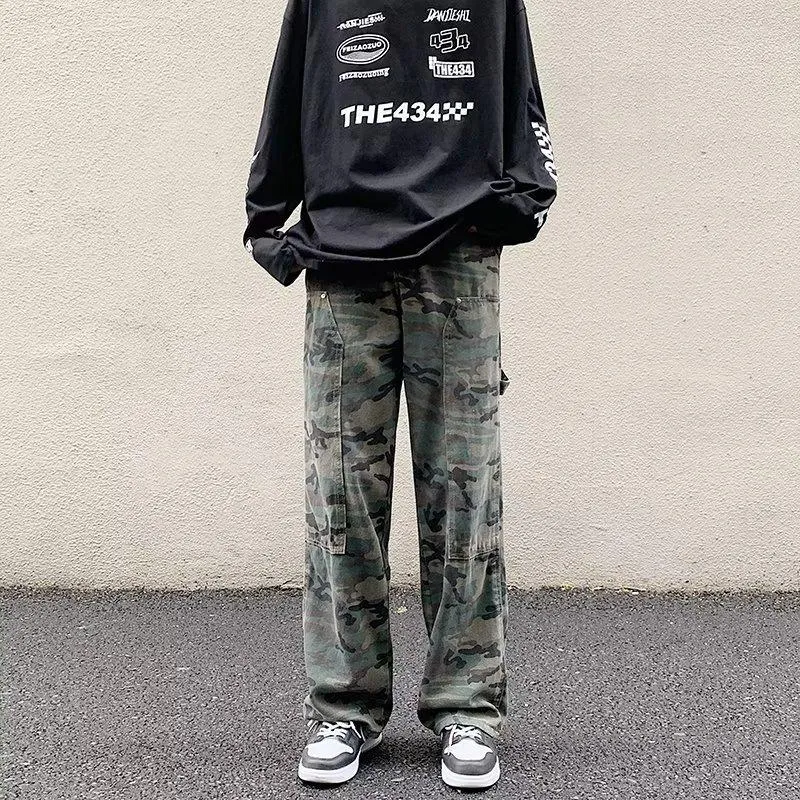 DHgate.com:Men's Jeans 2023 Fashion Camouflage Baggy DHgate.com:Men's Jeans 2023 Fashion Camouflage Baggy