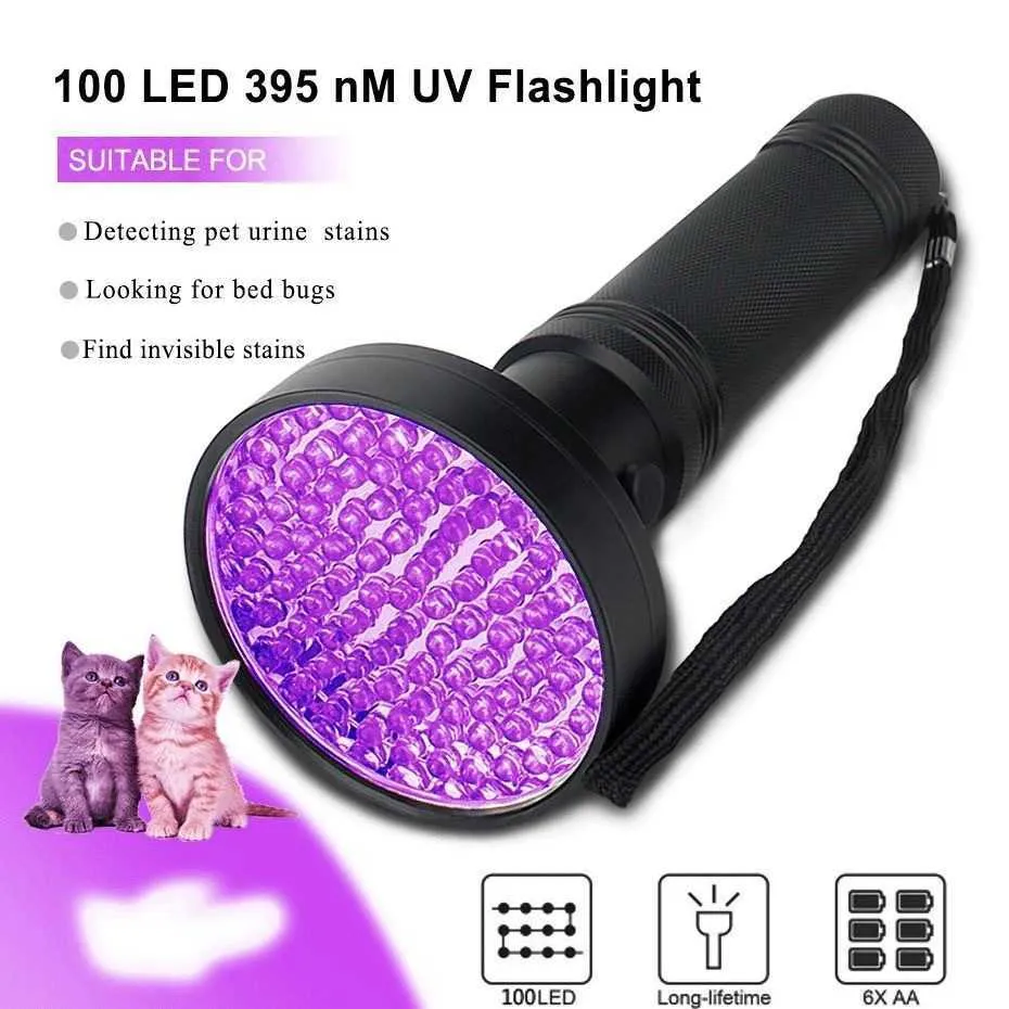 Lanternas tochas e2 lanterna UV 128 Lâmpada de luz UV EDC UV para unhas Purple Light Ultra Violet 51/21/12LED lanterna UV 395nm Ultraviolet Torch P230517