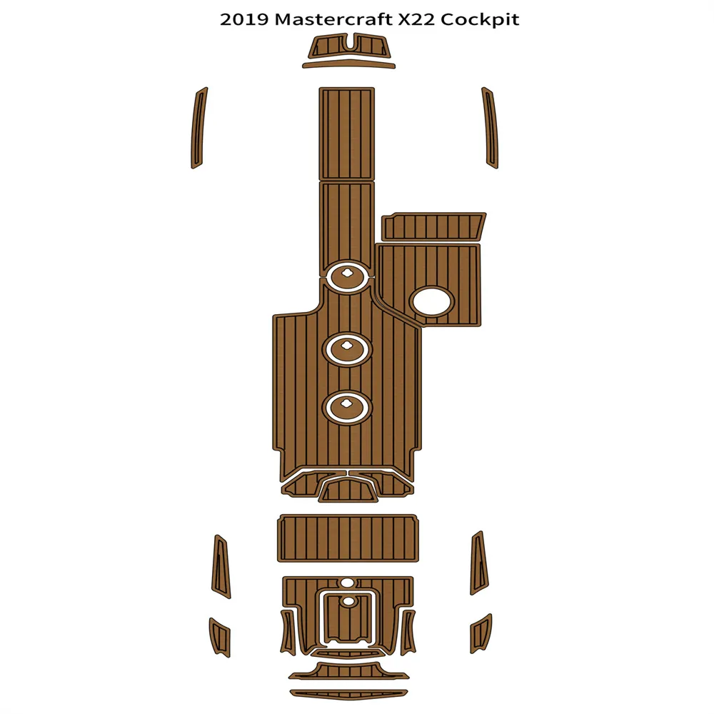 2019 Mastercraft X22 Cockpit Pad Boat Eva Foam Faux Teak Deck Floor Mat Flooring