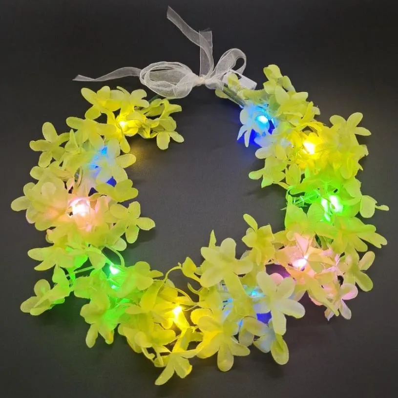 50 pcs LED Rave Jouet Fleur Couronne Guirlande Bandeau En Épingle À Cheveux Partie Zone Scénique Marché De Nuit Promotion Locale Carré Meilleure Vente