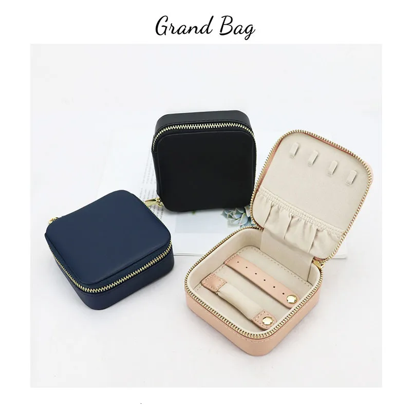 Cosmetic Bags Cases Women Gift Box For Jewellery Customized Jewelry Case Cow Leather Necklace Jewel Organizer Case Fashion Box Of Jewellery 230516