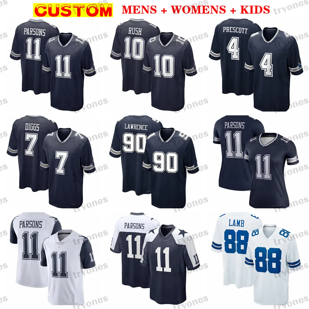 Mens 11 Micah Parsons Football Jerseys 88 Ceedee Lamb Womens Kids Cooper Rush Prescott Vander Esch Pollard Trevon Diggs 58 Mazi Smith Brandin Cooks Gallup Lawrence