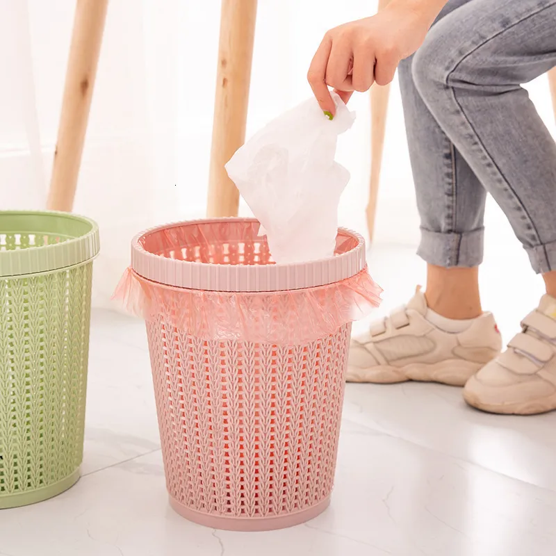 Waste Bins Trash Can Recycling Garbage Basket Kitchen Dumpster Home Office Storage Dustbin Sorting Zero Bin Cube Rubbish Container