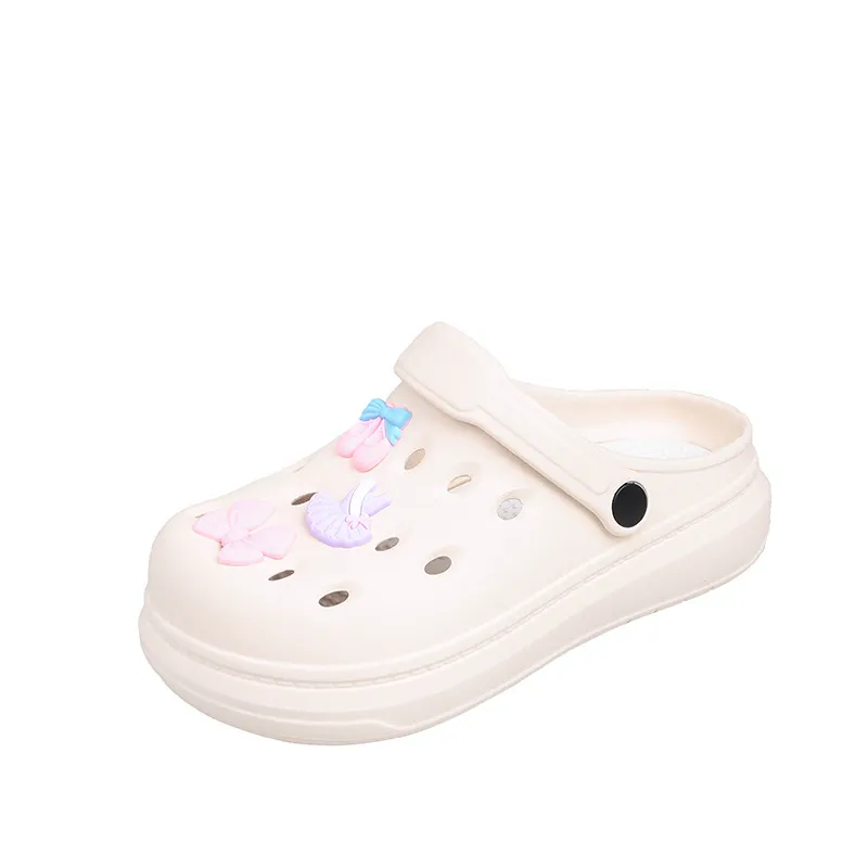 Sandaler Hole Shoes Women's Summer Anti Slip Baotou Feet Feel Sandals Thick Sole Extern Wear Casual Slippers HA6332-6-06