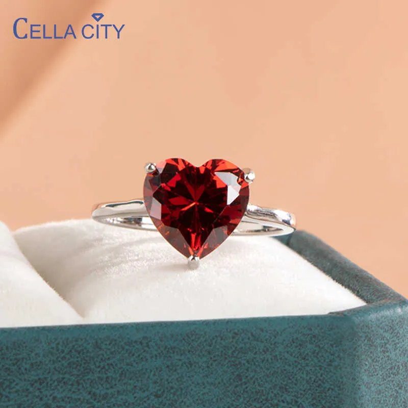 925 Sterling Silver Heart Shaped Heart Band Ring For Women 925 Sterling Silver Heart Shaped Heart Band Ring For Women