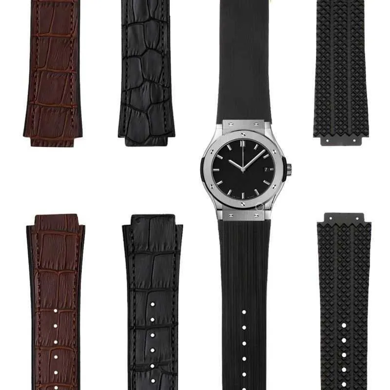 Cinturino In Gomma 25 Mm Per Hublot Big Bang – Ricambio Con Strumenti, Colore Nero Coste, Senza Fibbia - 3
