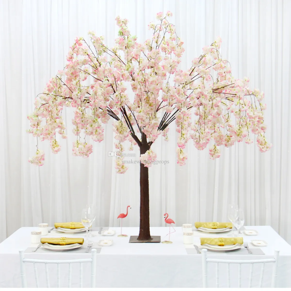 Save Big on Bulk Artificial Flowering Cherry Tree Artificial Flower Cherry  Tree Artificial Wishing Tree Wedding Table Decor Garden Hotel Shopping Mall  ..., image size:1200x1200