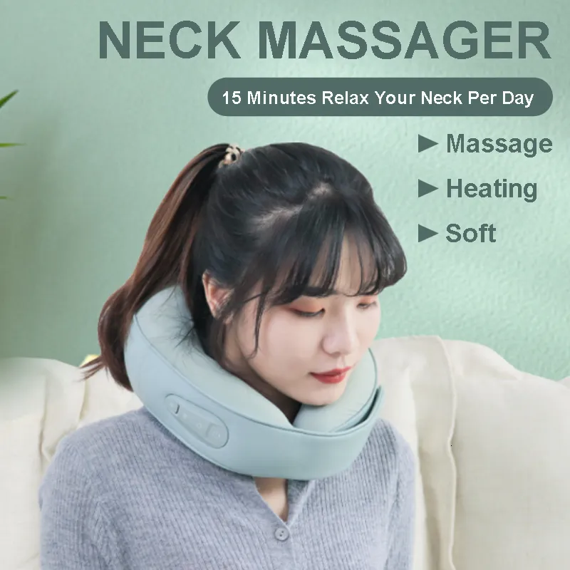 Masażka pełnego ciała masaż szyi poduszka elektryczna masażer ogrzewanie ogrzewanie Ushade Travel Pillow Airport Portable szyjki macicy Massager Relaks Health Care 230517