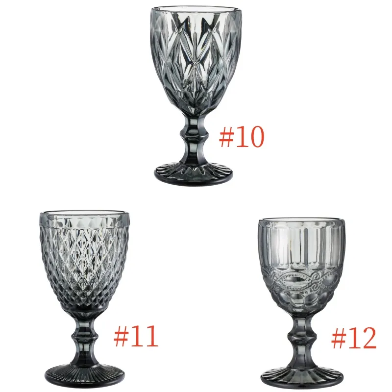 240ml European style embossed stained glass wine lamp thick goblets