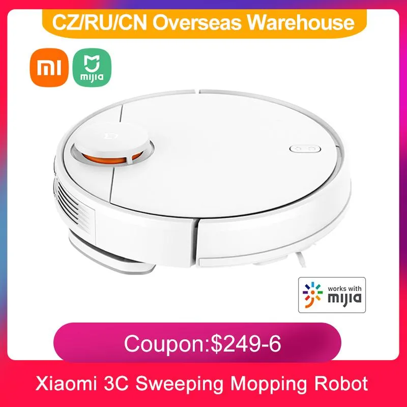 Cleaners XIAOMI Mijia Mi Robot 3C Sweeping Mopping Robot Vacuum Cleaner Mijia APP Remote Control Dust Automatic Sweeper home appliances