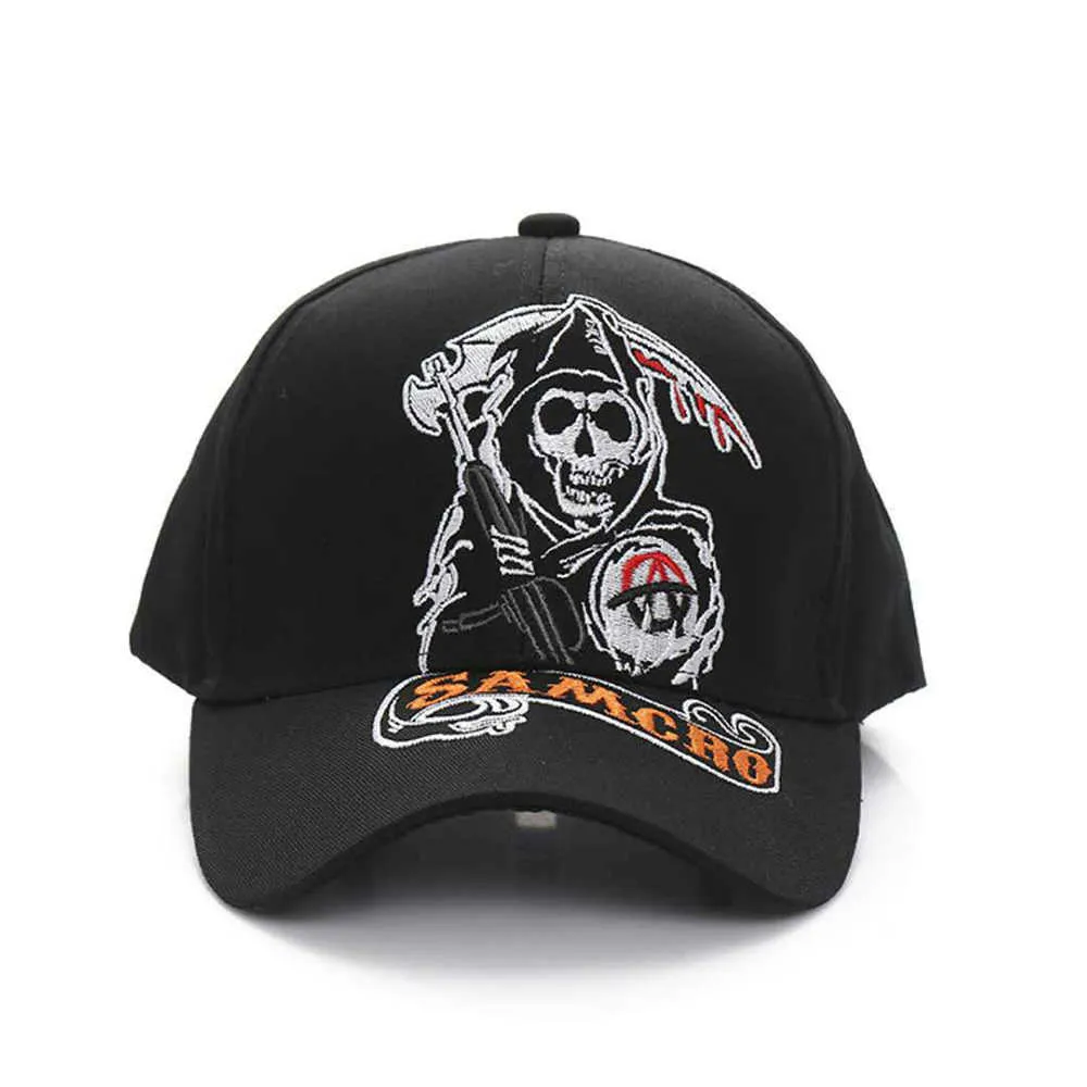 Fashion Unisex Baseball Caps SOA Sons Of Anarchy Skull Embroidery Snapback Men Women Motorcycle Racing Sports Trucker Hat EP0054 (5)