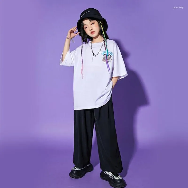 Stage Wear Kids Cool Hip Hop Clothing Oversize Tshirt Tops Streetwear Baggy Pants For Girl Boy Ballroom Jazz Dance Costumes Rave Clothes