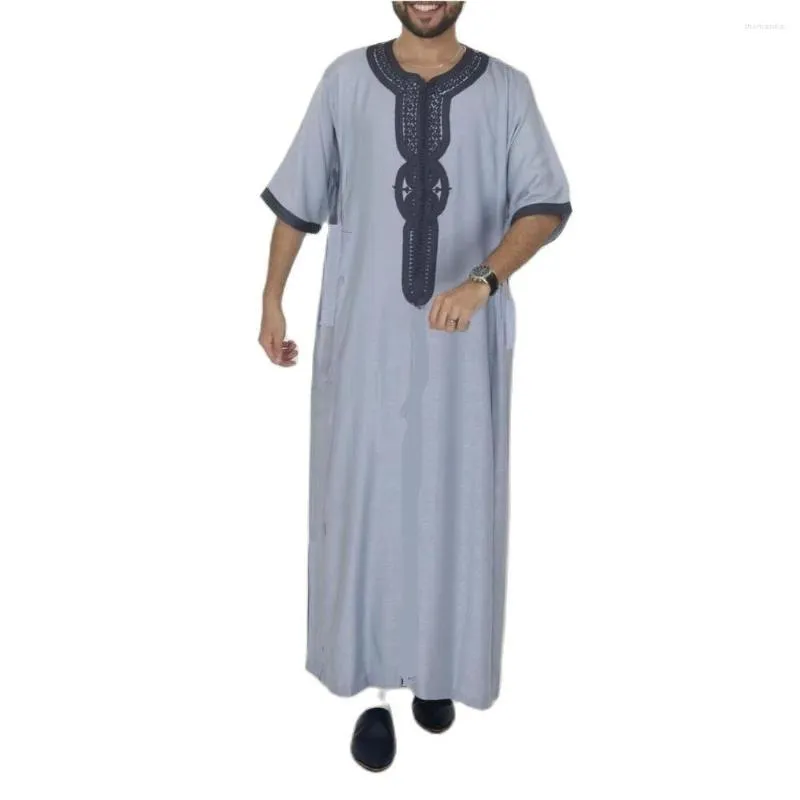 Roupas étnicas Hip Hop Jubba THOBE Moda vestidos abayas para homens dubai muçulmano árabe abaya casual kaftan manto femme musulmanes