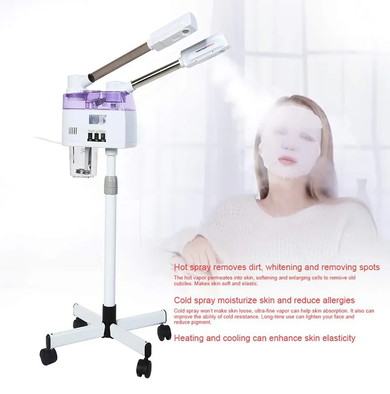 Máquina de vapor Facial, vaporizador frío de doble extremo, equipo de limpieza de la piel para salón, dispositivo de pulverización hidratante facial