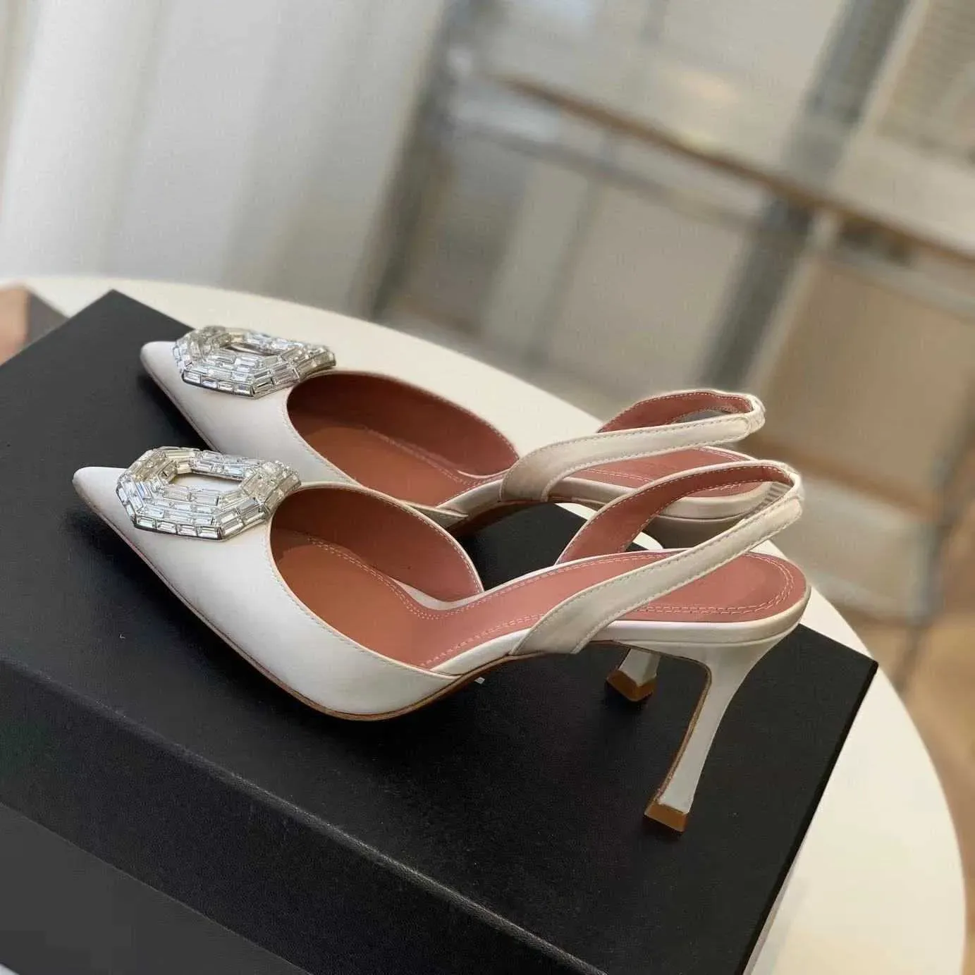 Famous Designer Sandals Women Dress Shoes Crystal Embellished
