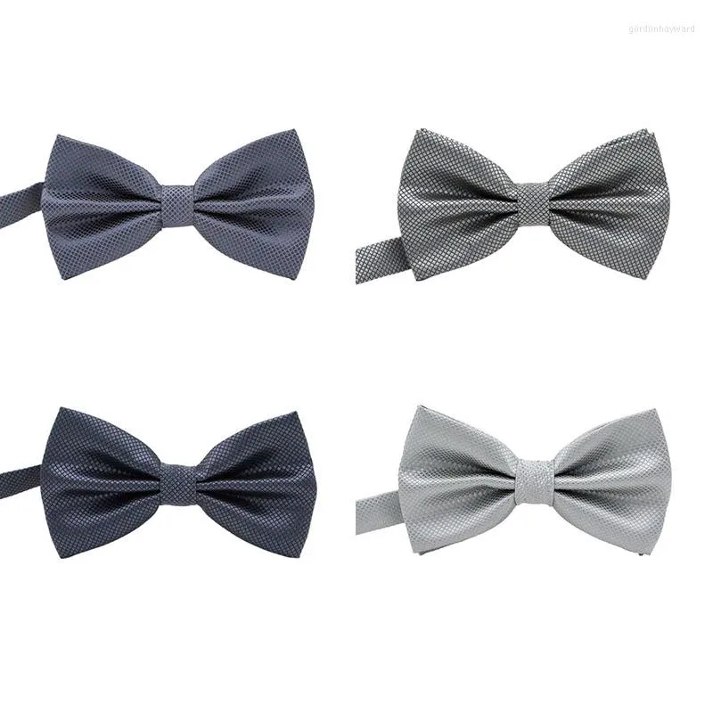 Bow Ties Grey Tie Men's Formal Dress Wedding Double Lay Groom