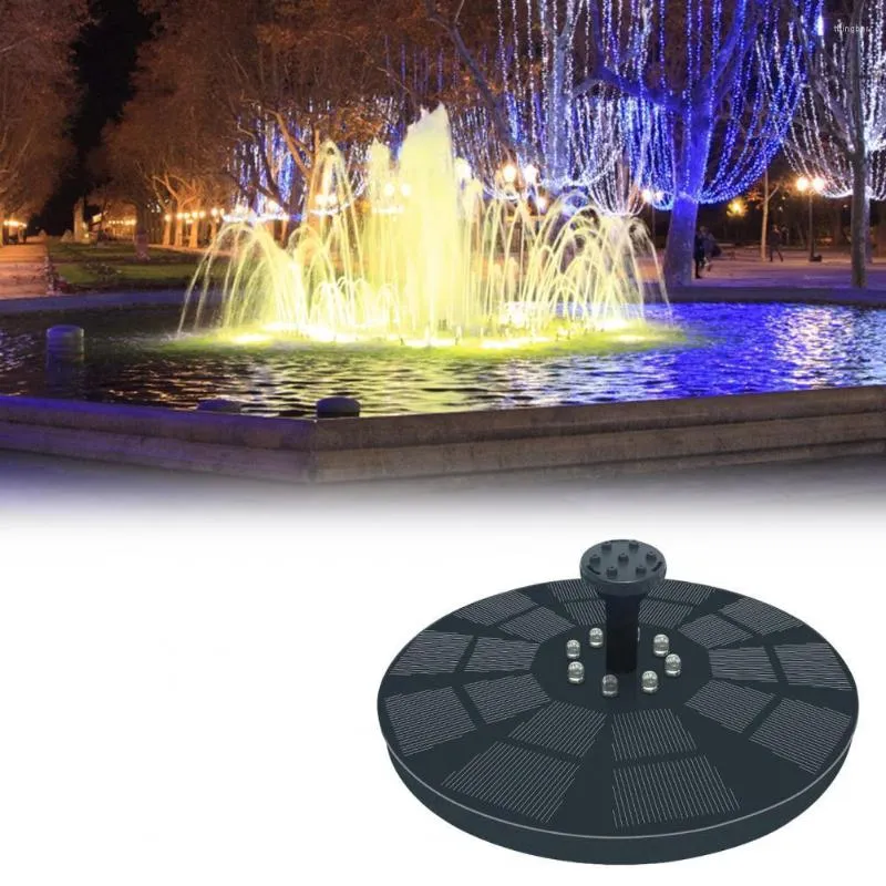 Tuindecoraties 1 Set Water Fountain Zonne -aangedreven LED -lampen Plastic vogel Badpomp Decor