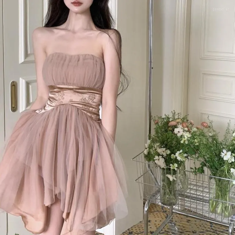 Sukienki robocze 2023 Summer Lolita Mini sukienka Kobieta Kawaii Clothing impreza nawet żeńska swobodna elegancka koreańska