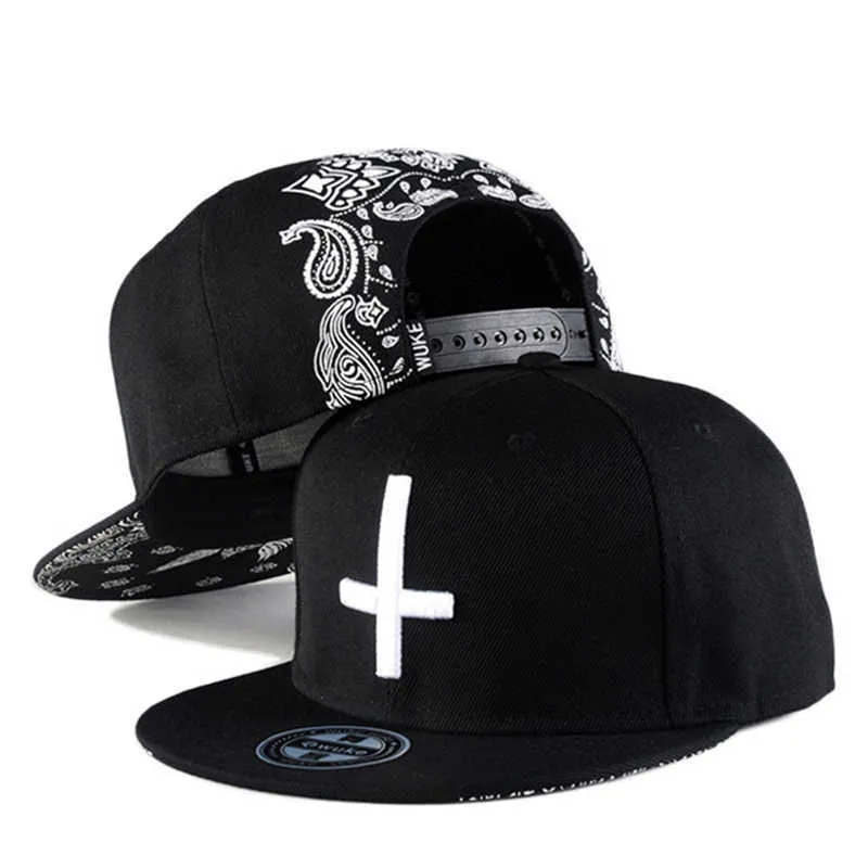 Cappellini da baseball New Fashion Uomo Donna Berretto da baseball Croce Ricamo Trend Street Dance Hip Hop Snapback Kpop Sport Estate Cappelli piatti da sole EP0238 AA220517