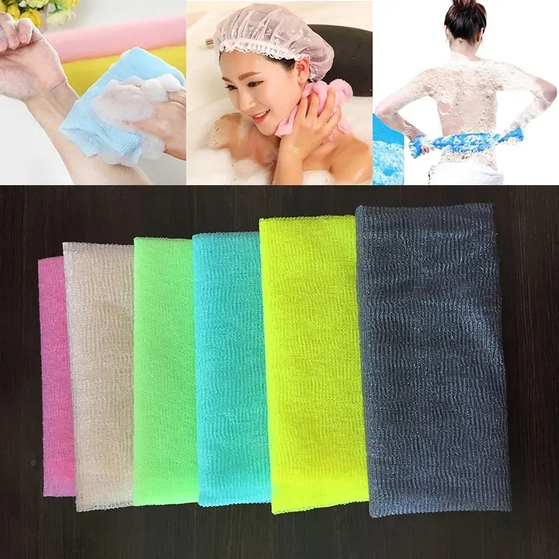 30*90 cm Salux Nylon japonais exfoliant beauté peau bain douche lavage tissu serviette dos gommage bain brosses Multi couleurs