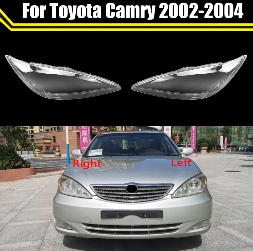 Lente do farol do carro para Toyota Camry 2002-2004 Caps de farol de reposição de capa de capa de casca automática frontal caixa de luz de vidro de vidro