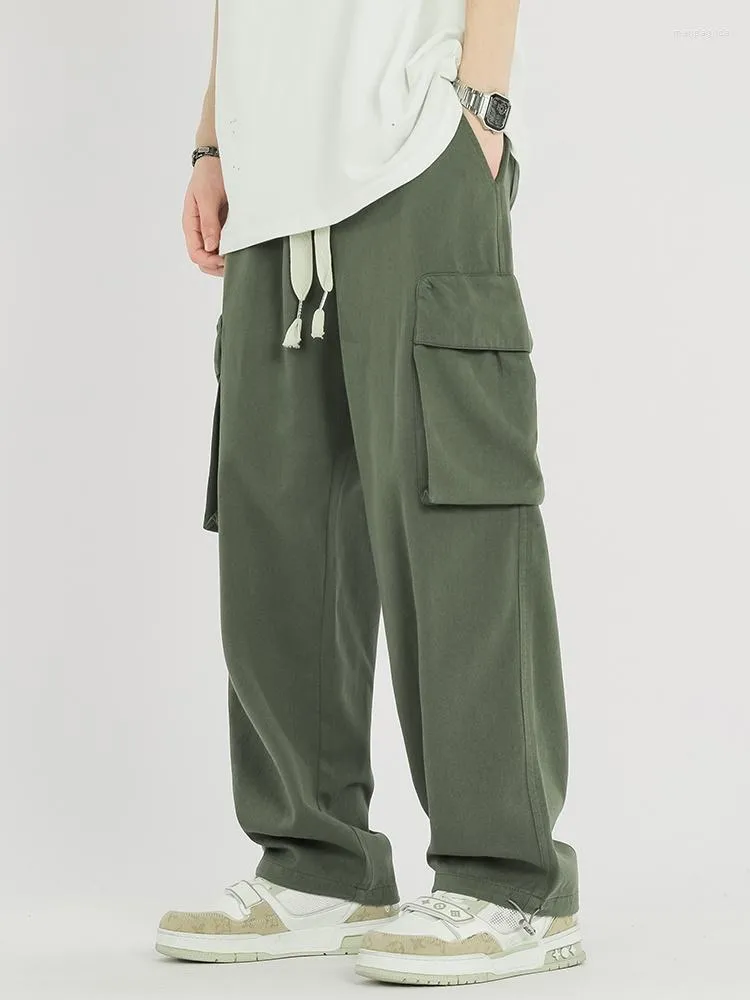 Herenbroek Sprin Summer Multi-Pockets Men's Heatpants Strait Caro verstelbare brede Le Bay Joers Cotton Casual Work broek