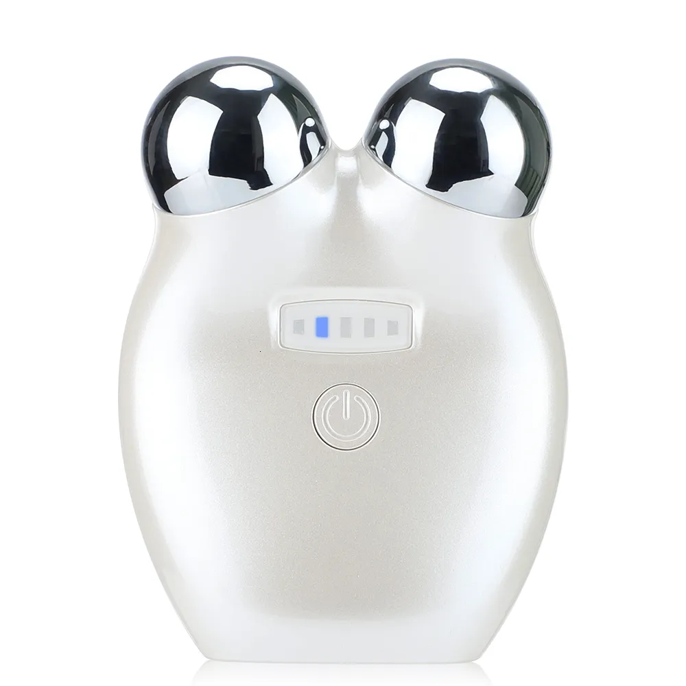 Ansiktsvårdsenheter EMS Mikroström Face Massagers Roller Beauty Skin Drawing Face Lift Device Anti Aging Electric Remvening Eye Massage 230516